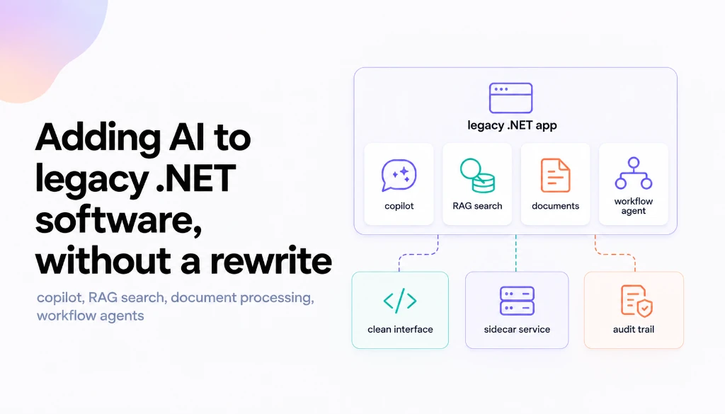 Adding AI to legacy .NET software, without a rewrite.
